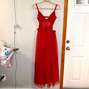Sexy lace tulle dress in red from Choosy.com.